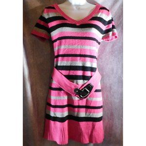 Pink Angel Love Black And Pink Sweater Dress